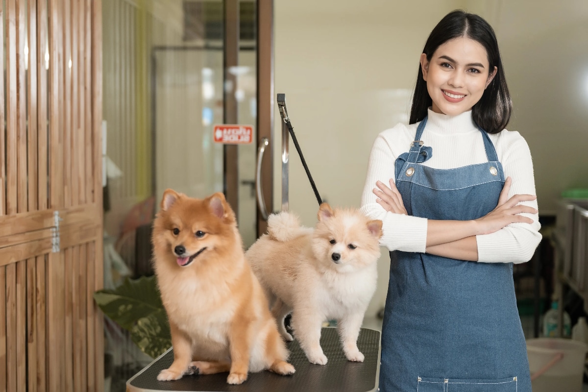 eco friendly custom printing pet spa grooming salon